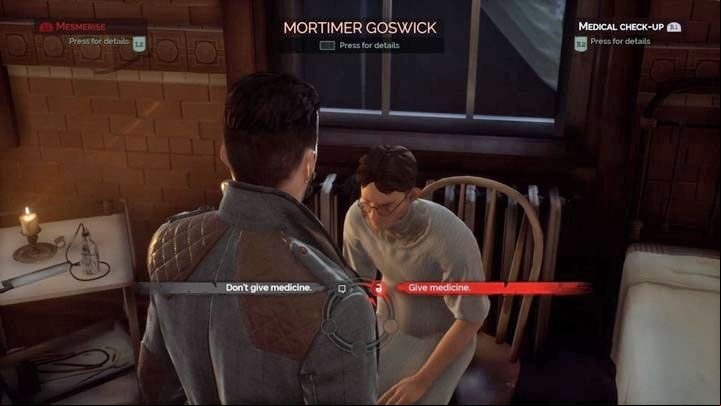 Take a medicine to a patient, ask about their health status and give them a medicine (the picture above shows an example of that) - Hippocratic Oath trophy in Vampyr - Trophy Guide - Vampyr Game Guide
