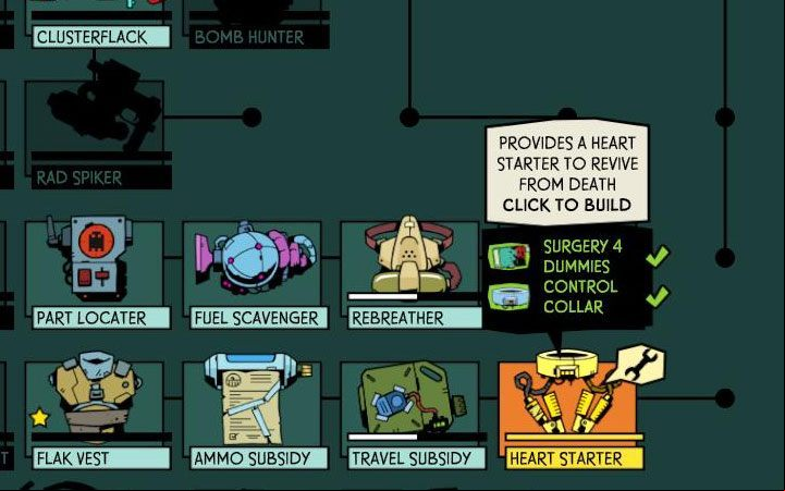 Unfortunately, Heart Starters are not available by default, and to change this, you need to purchase the Heart Starter project (see the picture) - How to get a Heart Starter in Void Bastards? - FAQ - Void Bastards Guide and Tips
