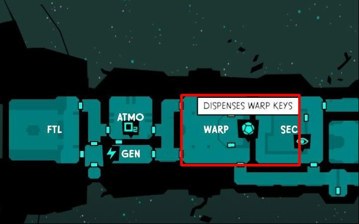 Look for WARP room (example in the picture) and go there - How to get Warp Key in Void Bastards? - FAQ - Void Bastards Guide and Tips