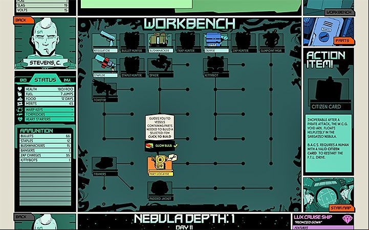 Unlock Part Locater blueprint as fast as you can and use it frequently - Starting Tips for Void Bastards - Game basics - Void Bastards Guide and Tips