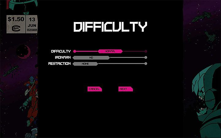 When you start the game for the first time, you only can select the overall difficulty level - Prologue in Void Bastards - Walkthrough - Void Bastards Guide and Tips
