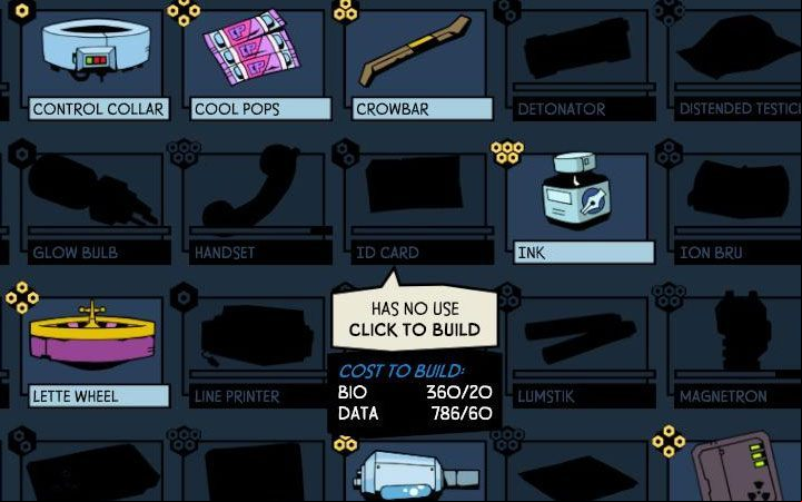 The second way to get crafting parts is to produce them yourself - Action Items in Void Bastards - Walkthrough - Void Bastards Guide and Tips