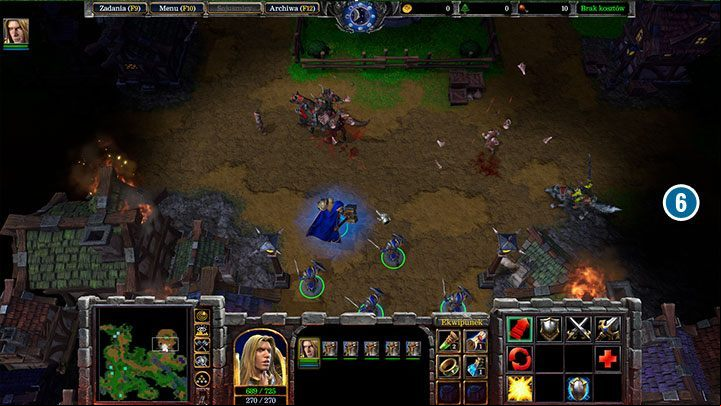 Strahnbrad was robbed and invaded by the Orcs. Follow the leader of the orcs. Kill him to complete the mission. - The Defense of Strahnbrad | Warcraft III Reforged walkthrough - Human Campaign - Warcraft III Reforged Guide