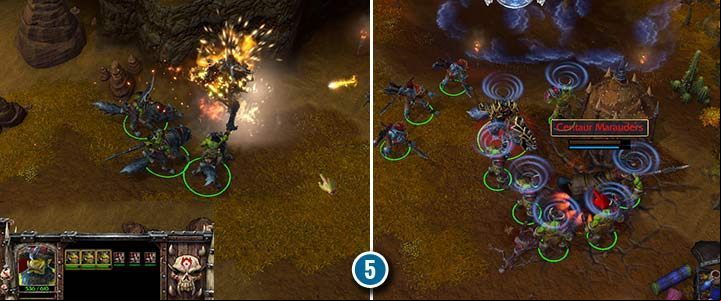 Catapults are perfect weapon for destroying enemy towers. Wolf riders can quickly destroy buildings because they have a siege attack type. However, during the battle with Centaurs hero it would be better not to use the catapults as they will inflict damage to your troops. The enemy hero will often stun your units, so keep the remaining units at some distance. - The Long March | Warcraft III Reforged walkthrough - Orc Campaign - Warcraft III Reforged Guide