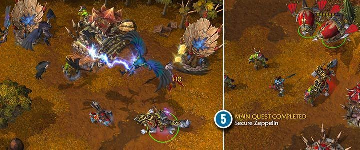 The Goblin lab is heavily guarded. Use ranged units or rider nets to defeat Harpies. Lightning will be very useful - let Thrall use it as often as possible. Then buy the transporters and take them to the base. - Cry of the Warsong | Warcraft III Reforged walkthrough - Orc Campaign - Warcraft III Reforged Guide