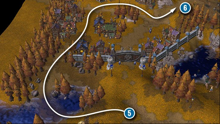 Instead of fighting the guards of the gate, its worth sneaking into the city through a hidden age to the west of the gate. - Trudging Through the Ashes | Warcraft III Reforged walkthrough - Undead Campaign - Warcraft III Reforged Guide