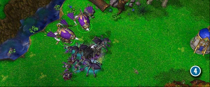 Use the transporters to move your troops across the river. - Key Of The Three Moons | Warcraft III Reforged walkthrough - Undead Campaign - Warcraft III Reforged Guide