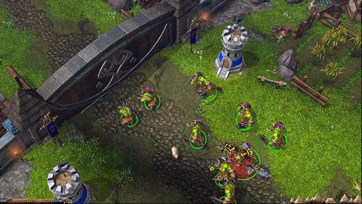 The gate blocks the way to the city - order your soldiers to attack the gate so it gets destroyed after a while. - Departures | Warcraft III Reforged walkthrough - Prologue - Warcraft III Reforged Guide