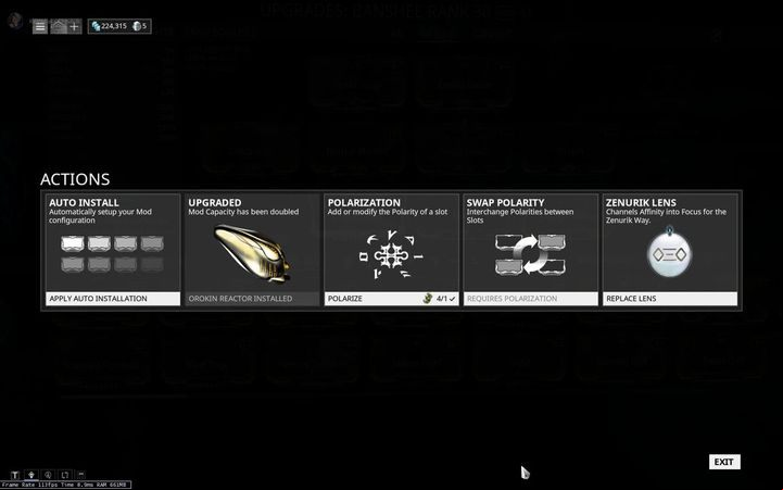 Apart from modding and juggling various sets of mods, you can also perform some other actions - Weapon moddding and Warframe moddding | Equipment mods | Warframe - Equipment mods - Warframe Game Guide