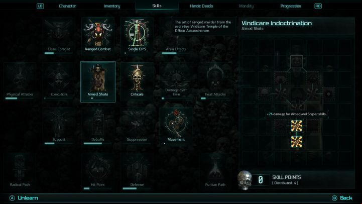 The majority of the ive skill trees is available to all classes - Skills in Warhammer Inquisitor - Martyr - Combat guide - Warhammer Inquisitor - Martyr Game Guide