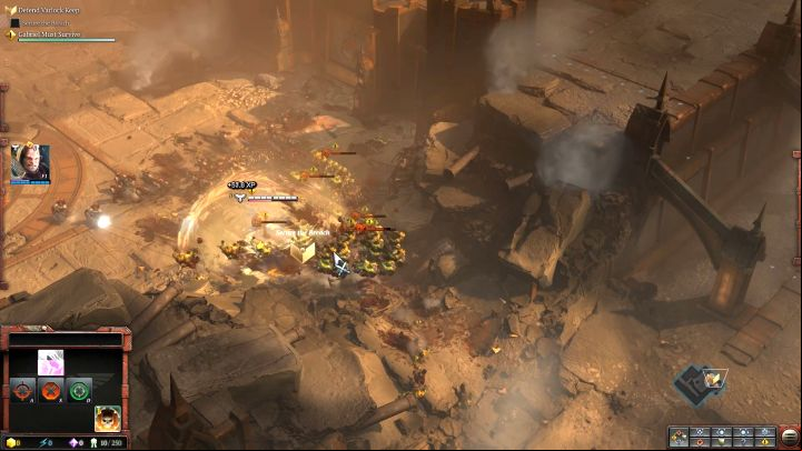 The beginning of the mission and the first usage of a special ability. - Mission 1 - The Defense of Varlock Keep - Campaign Walkthrough - Warhammer 40,000: Dawn of War III Game Guide