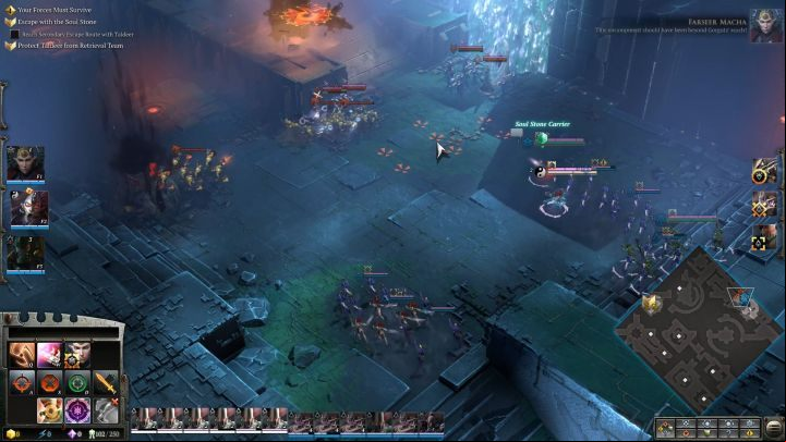 Now you will find quite a long crossing through the enemy troops. - Mission 11 - The Bloody Gambit - Dawn of War 3 Walkthrough - Campaign Walkthrough - Warhammer 40,000: Dawn of War III Game Guide