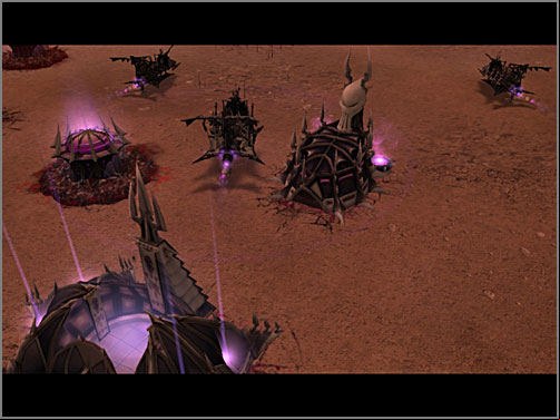 Dark Eldars have got strong ships, even in all smaller bases. They are well armed and have got a lot of Hit Points. - K3 - Lacunae - KAURAVA IV - Warhammer 40.000: Dawn of War - Soulstorm - Game Guide and Walkthrough