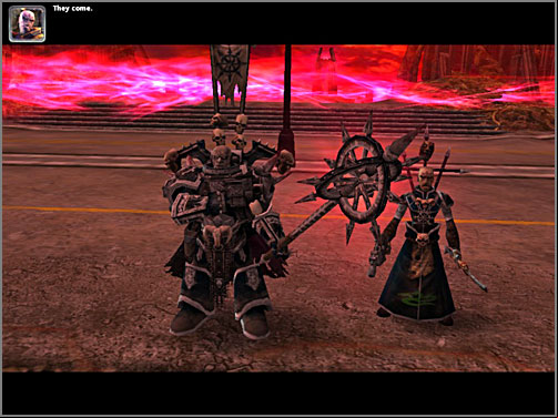 In this scenario, Chaos Lord has got his full powers from beginning. His special abilities may cause many problems. - 4A - Peninsula of Iseult - KAURAVA IV - Warhammer 40.000: Dawn of War - Soulstorm - Game Guide and Walkthrough