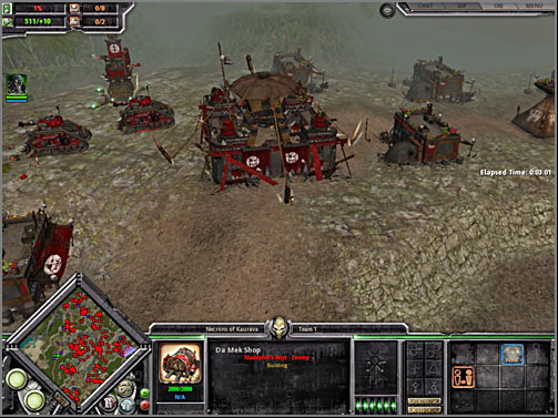 This is your main goal, in the east corner of map - enemy HQ. - 2B - Rokclaw Mountains - KAURAVA II - Warhammer 40.000: Dawn of War - Soulstorm - Game Guide and Walkthrough