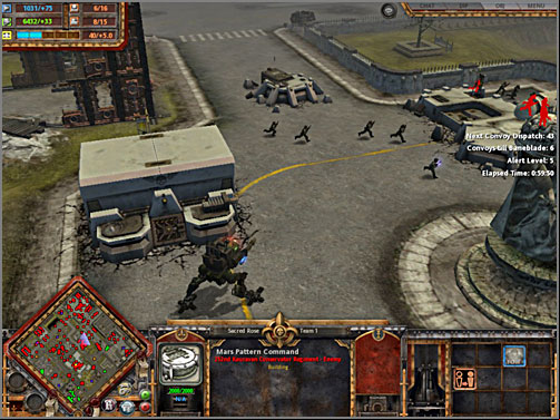 In central map area, Imperial Guards got many small bases, where the production of annoying artillery vehicles is located. - 1B - Dussala Precinct - KAURAVA I - Warhammer 40.000: Dawn of War - Soulstorm - Game Guide and Walkthrough