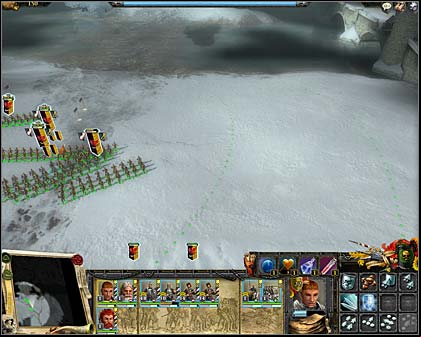 Bridge to the right, ford leading to enemy's cannon to the left - Mission 4: Battle on a bridge - Imperial Campaign: Act II - Warhammer: Mark of Chaos - Game Guide and Walkthrough