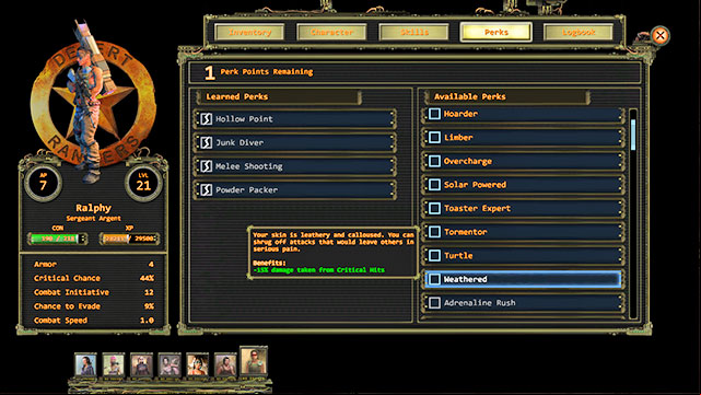 Perks are a collection of bonuses for a character or for the entire party, which you buy in the course of gaining experience - Perks | Character development - Character development - Wasteland 2 Game Guide & Walkthrough
