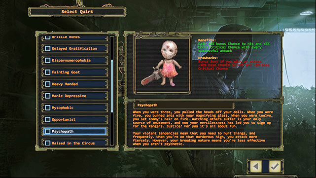 You select quirks while creating your character - Quirks | Character development - Character development - Wasteland 2 Game Guide & Walkthrough