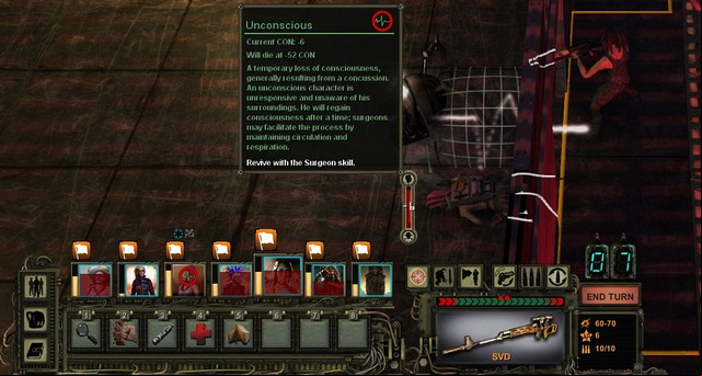 Having 0 CON doesnt yet mean that you die, but you loose consciousness instead - Injuries and death | The party - The party - Wasteland 2 Game Guide & Walkthrough