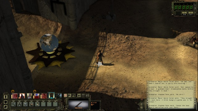 You access the world map by clicking on the globe. - Exploration of the world of Wasteland | Exploration - Exploration - Wasteland 2 Game Guide & Walkthrough