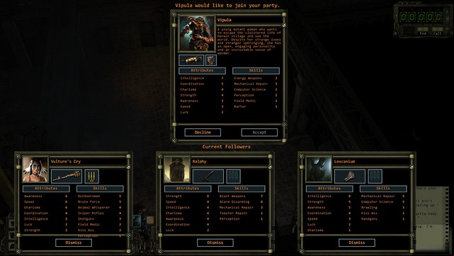 With the attempt to enlist an eighth member, you need to decide who is going to leave the party.. - Party management and recruitment of new | The party - The party - Wasteland 2 Game Guide & Walkthrough