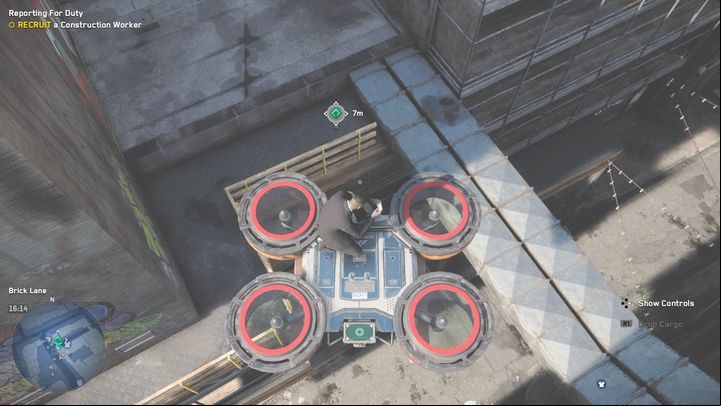 At the entrance, there is a building which can be accessed through the stairs - Watch Dogs Legion: Tech Points - the Tower Hamlets map, locations - Tower Hamlets - Watch Dogs Legion Guide
