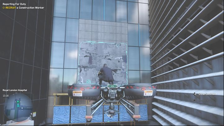 The Paste-Up location is on the wall of the building - Watch Dogs Legion: Paste-Up - Tower Hamlets map, locations - Tower Hamlets - Watch Dogs Legion Guide