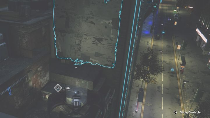 The Paste-Up spot is located above the main entrance to the building - Watch Dogs Legion: Paste-Up - Southwark map, locations - Southwark - Watch Dogs Legion Guide
