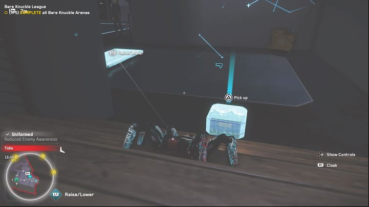 The mask is located in the cage at the lowest level of the site - Watch Dogs Legion: Masks - where to find? - FAQ - Watch Dogs Legion Guide