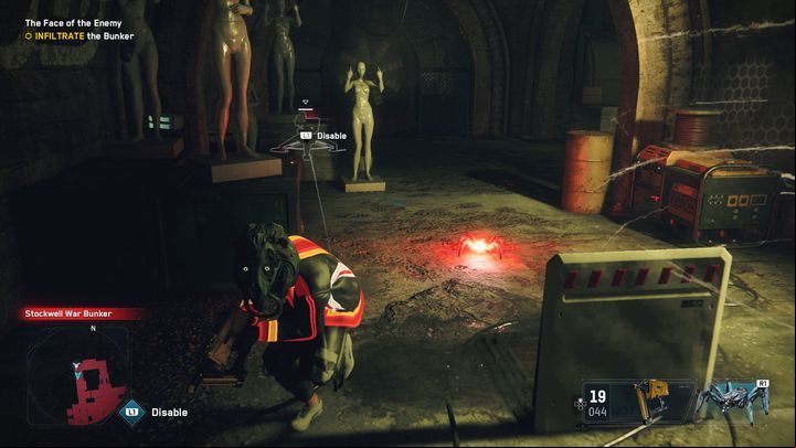 At the very end there is another turret, and a spider bot, that will run to you when it gets close enough, will stop and after a while will explode - Watch Dogs Legion: The Face of the Enemy - walkthrough - DedSec Missions, part 2 - Watch Dogs Legion Guide