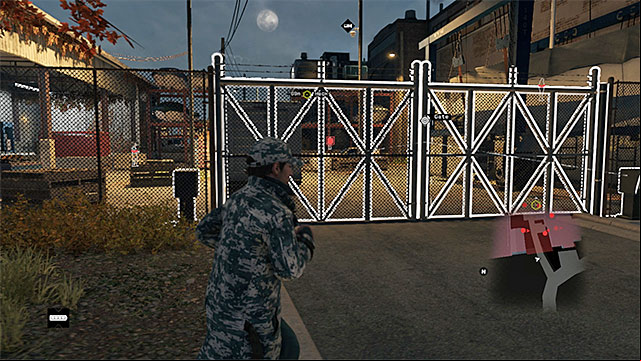 The workshops main entrance - Mission 2 (Breakable Things) | Main missions - Act II - Main missions - Act II - Watch Dogs Game Guide