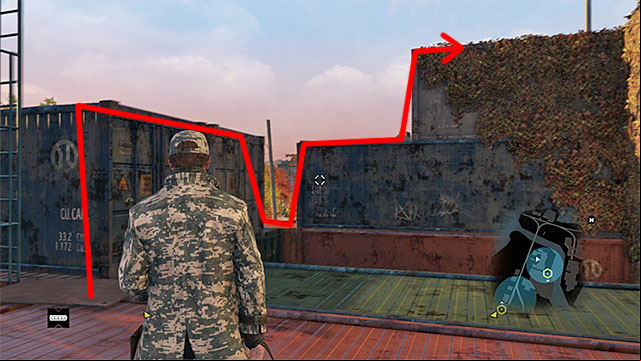 Exit the container and turn left - Mission 5 (A Blank Spot There-ish) | Main missions - Act II - Main missions - Act II - Watch Dogs Game Guide