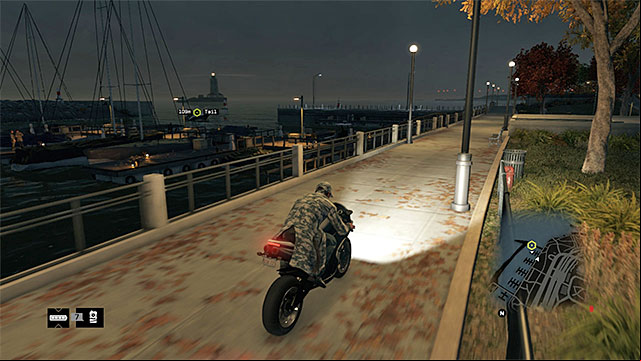 Ride along the alleys, alongside the waterfront - Mission 10 (Breadcrumbs) | Main missions - Act II - Main missions - Act II - Watch Dogs Game Guide