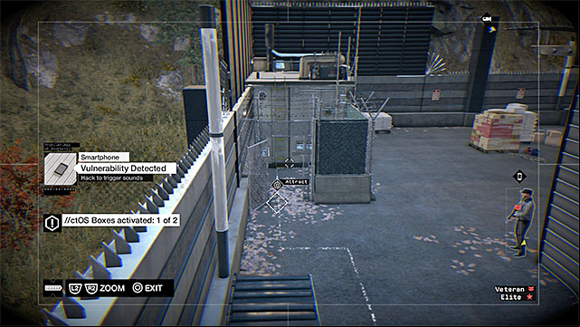 The second ctOS box is in the enclosed area shown in the above screenshot, which is located in the North-Eastern corner of the facility - Mission 4 (The Future Is In Blume) | Main missions - Act III - Main missions - Act III - Watch Dogs Game Guide