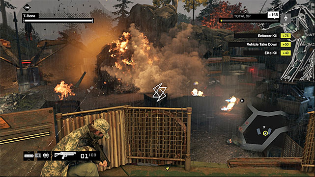 The grenade launcher allows you to eliminate some of the attacking enemy forces, quickly and easily. - Mission 5 (For the Portfolio) | Main missions - Act III - Main missions - Act III - Watch Dogs Game Guide