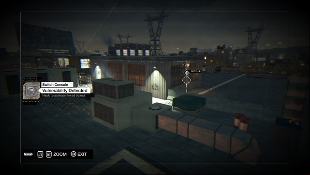 The view from the camera, opposite the gate. - ctOS Towers | Maps of smaller activities - Maps of smaller activities - Watch Dogs Game Guide