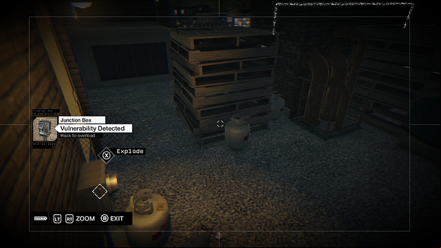 Then, hack into the camera on the mast and switch to the next one, farther in the building - ctOS Towers | Maps of smaller activities - Maps of smaller activities - Watch Dogs Game Guide