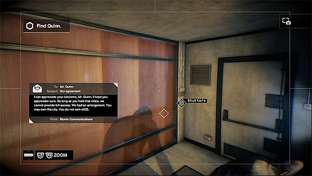 Open the shutters - Mission 7 (No Turning Back #1) | Main missions - Act IV - Main missions - Act IV - Watch Dogs Game Guide