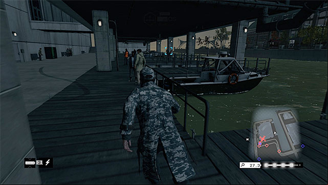 After you make it over to the very bottom, head towards the bay to the South of the hotel and which has been shown in the above screenshot (it is a good idea to stick to the left wall of the building) - Mission 7 (No Turning Back #1) | Main missions - Act IV - Main missions - Act IV - Watch Dogs Game Guide