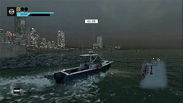 Do not collide with the rocks, because you can unnecessarily damage the boat - Contracts - Brandon Docks | Fixer Contracts - Fixer Contracts - Watch Dogs Game Guide