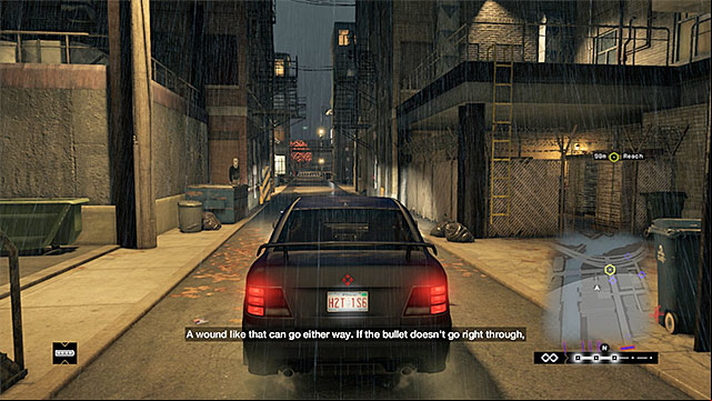 IT is a good idea to hide in the side alleys - Mission 4 (Backseat Driver) | Main missions - Act I - Main missions - Act I - Watch Dogs Game Guide