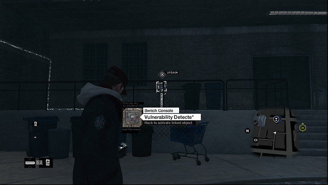 The first activator on the left, past the turn. - 09-15 | Private Invasions - Private Invasions - Watch Dogs Game Guide