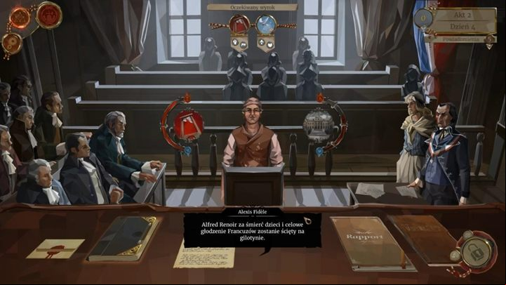 Time for day 4 - the trial of Alfred Renoir - Day 3 and 4 - Quick trials and the trial of Alfred Renoir - a baker - Act 2 - Egalite - We. The Revolution Guide