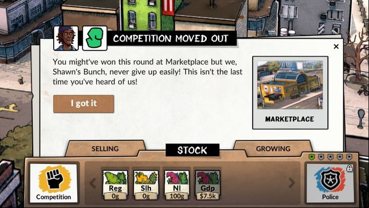The game will inform you when someone moves out. - Competition in Weedcraft Inc - The Basics - Weedcraft Inc Guide