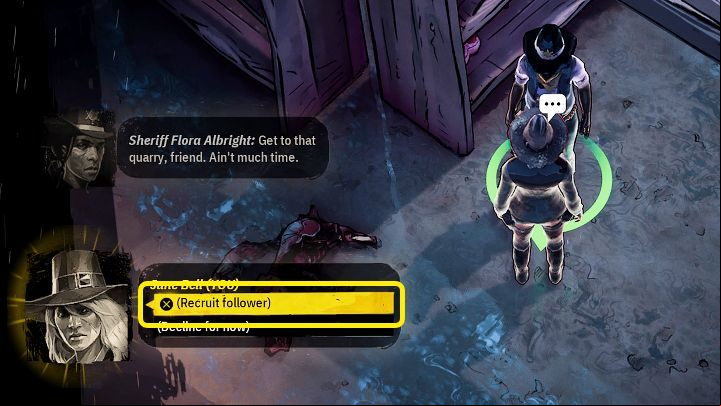 To recruit followers in Weird West you must visit towns - recruitable NPCs are marked with a cowboy icon - Weird West: Followers - how to recruit? - FAQ - Weird West Guide