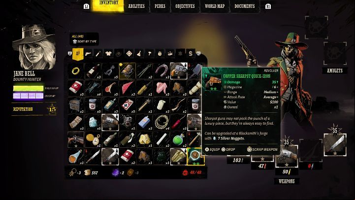 You'll find many different items throughout the game - weapons, ammo, crafting materials or just plain rubbish, which means your inventory can get filled up very quickly - Weird West: Exploration - Basics - Weird West Guide