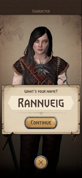 Once you have selected your character's appearance, you must name them - The Witcher Monster Slayer: Final Exam - walkthrough - Transition description - Witcher Monster Slayer Guide