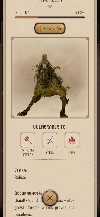 Relicts drop - The Witcher Monster Slayer: Resources from monsters - Crafting - Witcher Monster Slayer Guide