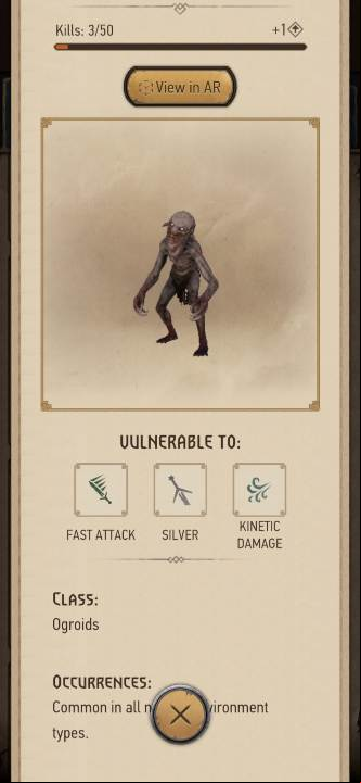 Ogroids drop - The Witcher Monster Slayer: Resources from monsters - Crafting - Witcher Monster Slayer Guide